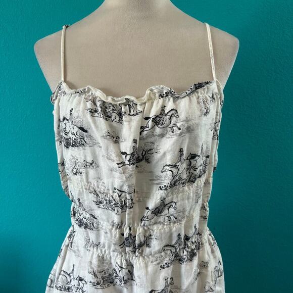 Reformation Tabatha Dress in Britannia Linen Smocked Ruffled Mini Size 12 - Picture 4 of 9